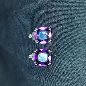 Vintage sterling silver amethyst and markusite earrings.